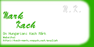 mark kach business card